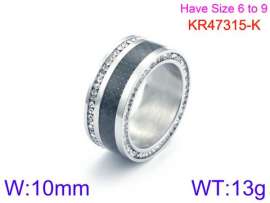 Stainless Steel Stone&Crystal Ring