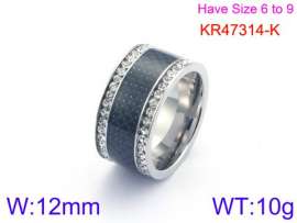 Stainless Steel Stone&Crystal Ring