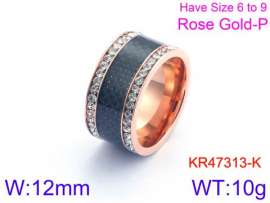 Stainless Steel Stone&Crystal Ring