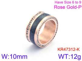 Stainless Steel Stone&Crystal Ring