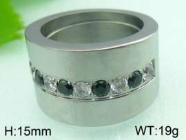 Stainless Steel Stone&Crystal Ring