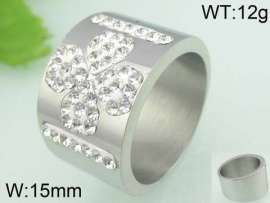 Stainless Steel Stone&Crystal Ring