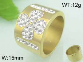Stainless Steel Stone&Crystal Ring