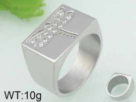 Stainless Steel Stone&Crystal Ring