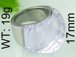 Stainless Steel Stone&Crystal Ring
