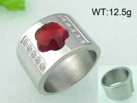 Stainless Steel Stone&Crystal Ring