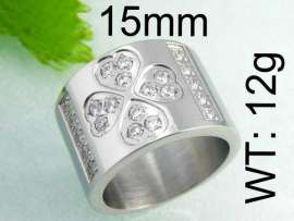 Stainless Steel Stone&Crystal Ring