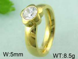 Stainless Steel Stone&Crystal Ring