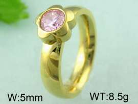 Stainless Steel Stone&Crystal Ring