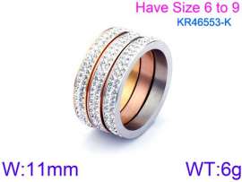 Stainless Steel Stone&Crystal Ring