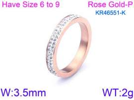 Stainless Steel Stone&Crystal Ring