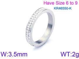 Stainless Steel Stone&Crystal Ring