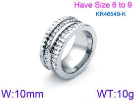 Stainless Steel Stone&Crystal Ring