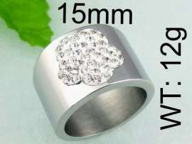 Stainless Steel Stone&Crystal Ring