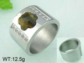 Stainless Steel Stone&Crystal Ring