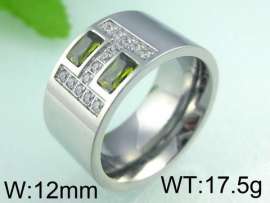 Stainless Steel Stone&Crystal Ring