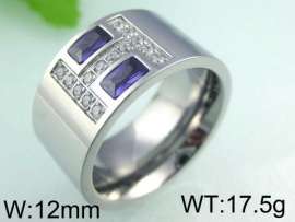 Stainless Steel Stone&Crystal Ring