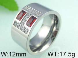 Stainless Steel Stone&Crystal Ring