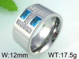 Stainless Steel Stone&Crystal Ring
