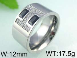 Stainless Steel Stone&Crystal Ring