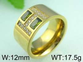 Stainless Steel Stone&Crystal Ring