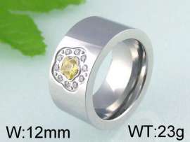 Stainless Steel Stone&Crystal Ring