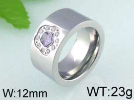 Stainless Steel Stone&Crystal Ring