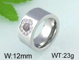 Stainless Steel Stone&Crystal Ring