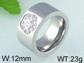 Stainless Steel Stone&Crystal Ring