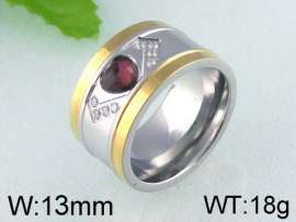 Stainless Steel Stone&Crystal Ring