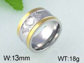 Stainless Steel Stone&Crystal Ring