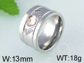 Stainless Steel Stone&Crystal Ring