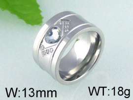 Stainless Steel Stone&Crystal Ring