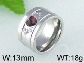 Stainless Steel Stone&Crystal Ring