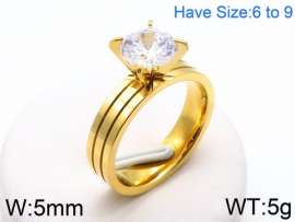 Stainless Steel Stone&Crystal Ring