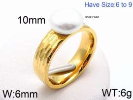 SS Shell Pearl Rings
