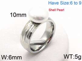 SS Shell Pearl Rings