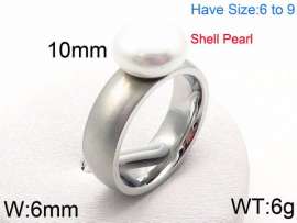 SS Shell Pearl Rings