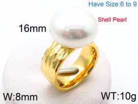 SS Shell Pearl Rings
