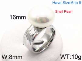 SS Shell Pearl Rings