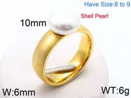 SS Shell Pearl Rings