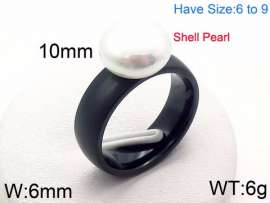 SS Shell Pearl Rings