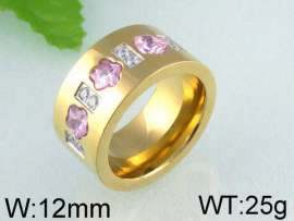 Stainless Steel Stone&Crystal Ring