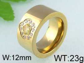 Stainless Steel Stone&Crystal Ring