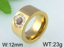 Stainless Steel Stone&Crystal Ring