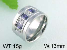 Stainless Steel Stone&Crystal Ring