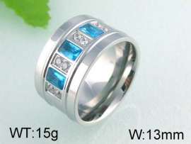 Stainless Steel Stone&Crystal Ring