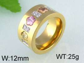 Stainless Steel Stone&Crystal Ring