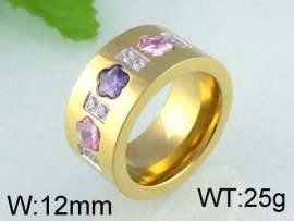 Stainless Steel Stone&Crystal Ring