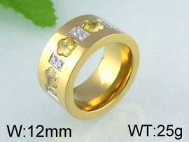 Stainless Steel Stone&Crystal Ring